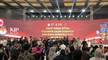 Dianggap Cagub Bustami Curang. Debat ketiga Pasangan Calon Gubernur dan Wakil dihentikan sementara.